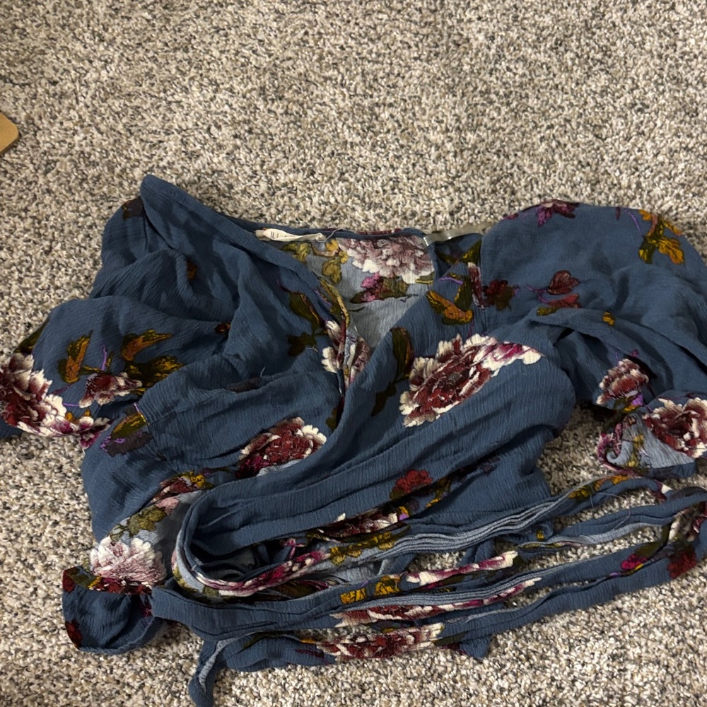 Floral Blue Women's Blouse